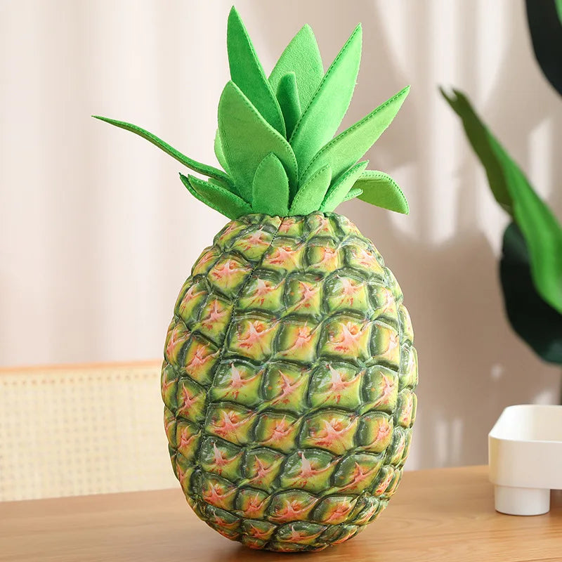 Raw-Green Realistic Plush-Textured Pineapple