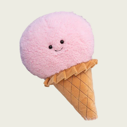Strawberry Ice Cream Scoop on a Cone