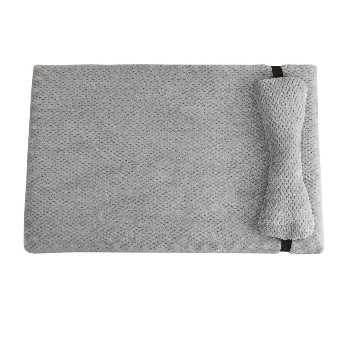 Plush Dog Mattress Pad with Bone Pillow