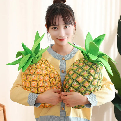 Golden-Yellow Realistic Plush-Textured Pineapple