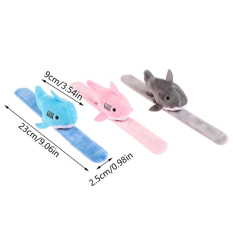 Shark Plushie Snap Bracelet 9" Wristband Stuffed Animal