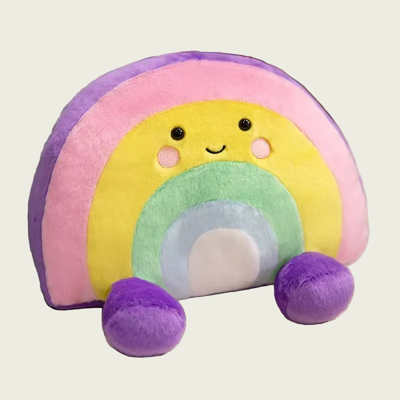 Smiling Purple Pastel Rainbow Plushie