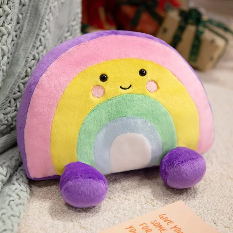 Smiling Purple Pastel Rainbow Plushie