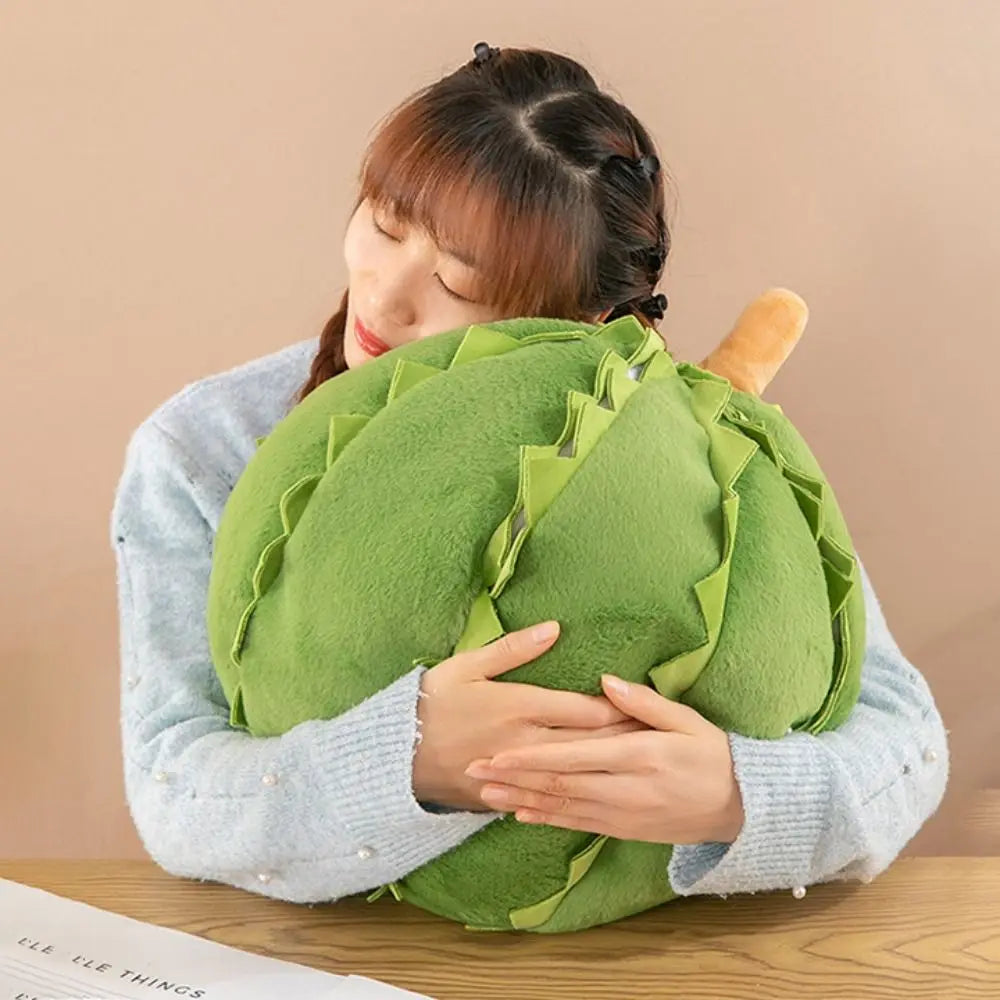 Splittable Durian Plushie with Detachable Durian Meat Sections