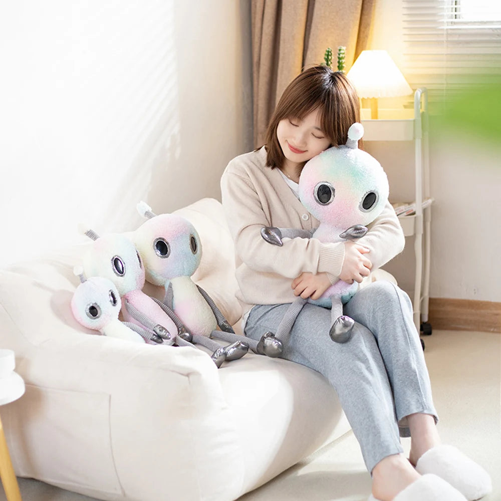 White-Pink Alien Plushie Doll