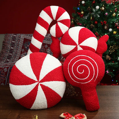 Peppermint Candy with Wrapper Plush Pillow