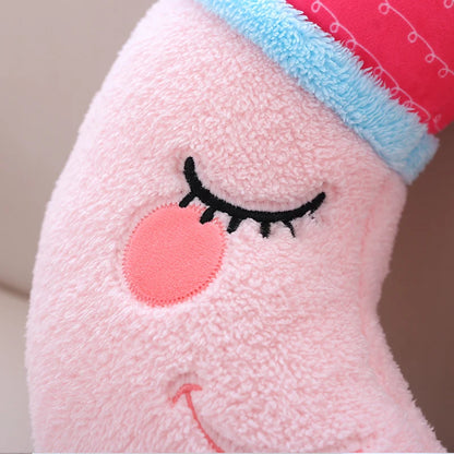Sleeping Crescent Moon with Star Hat Plushie