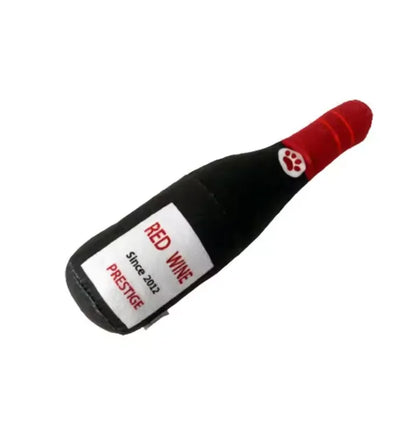Red Wine Dog Plushie Squeaker Toy