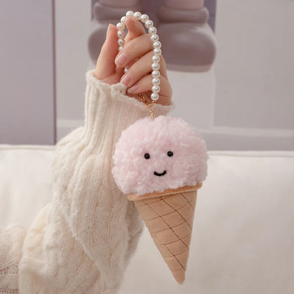 Rose Ice Cream Cone Keychain