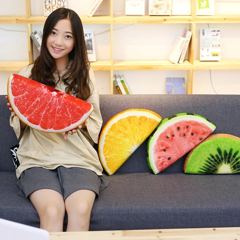 Half Kiwi Slice Printed Fruit Pillow