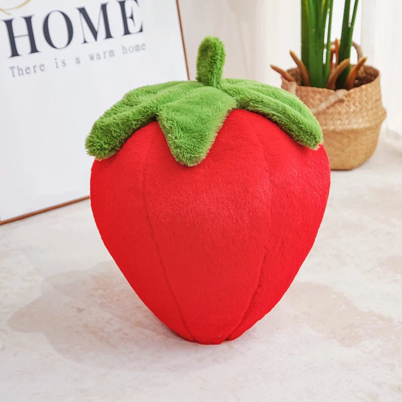 Red Strawberry Plush Pillow