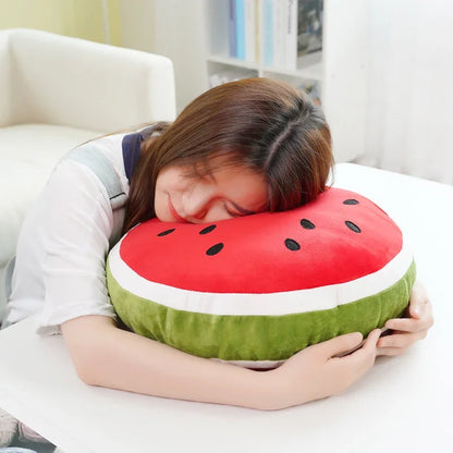 Black Seeded Watermelon Round Slice Plush
