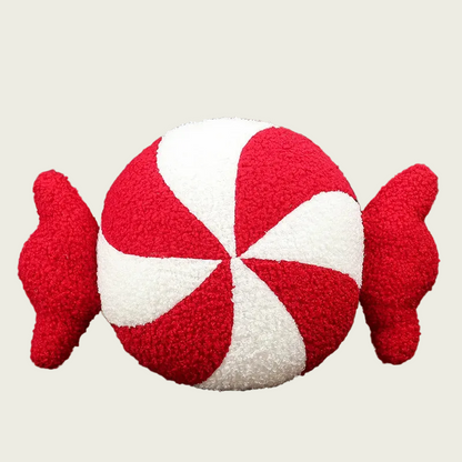 Peppermint Candy with Wrapper Plush Pillow