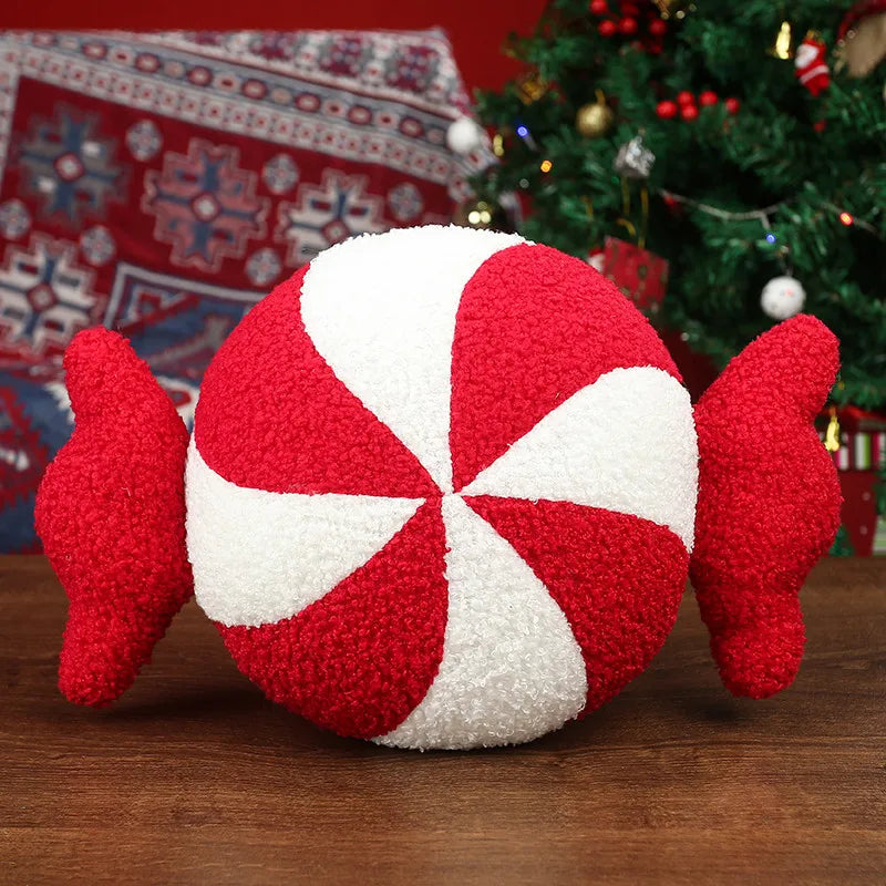 Peppermint Candy with Wrapper Plush Pillow