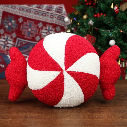 Peppermint Candy with Wrapper Plush Pillow