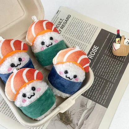 Salmon Temari Sushi with Seaweed Plushie Keychain