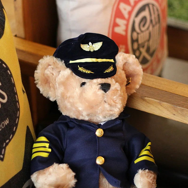 Captain Teddy Bear Aviation Air Force Pilot 8.6"-11.8" Plushie