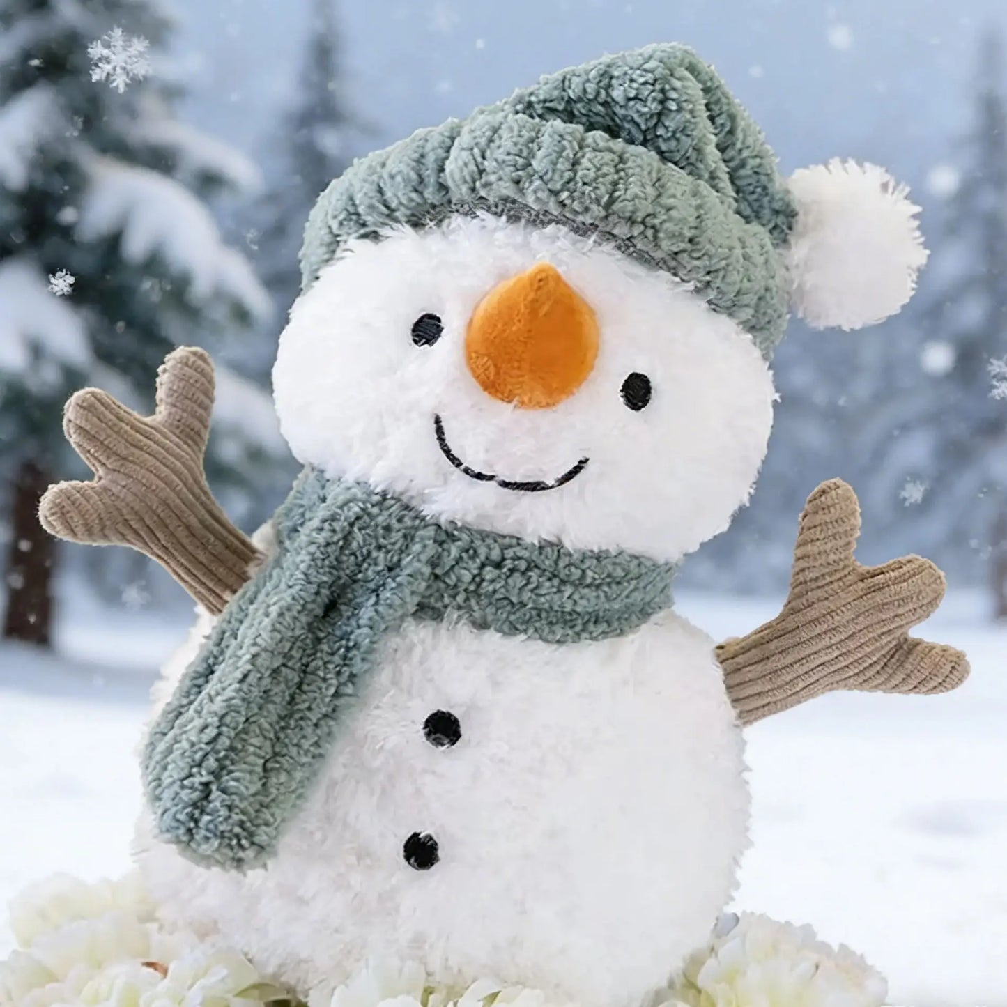Smiling Winter Snowman Plushie