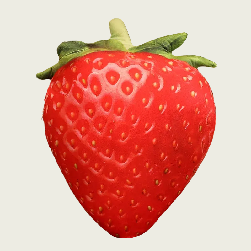 Strawberry Printed Fruit Plush Cushion