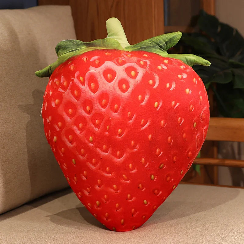 Strawberry Printed Fruit Plush Cushion