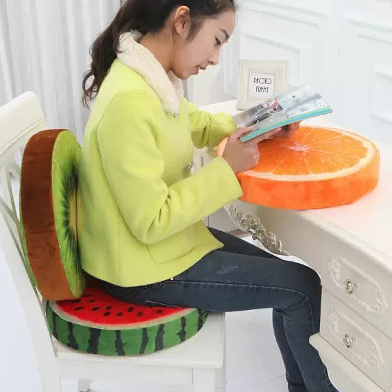 Round Slice of Dragon Fruit Printed Fruit Cushion