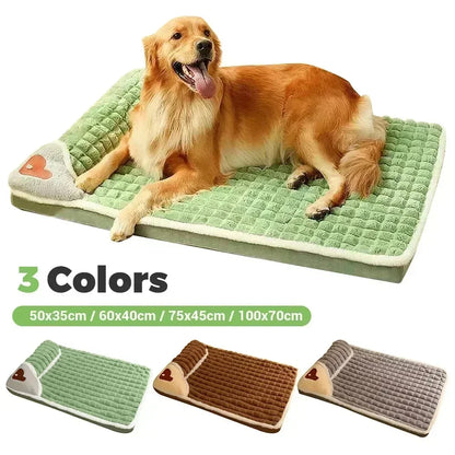 Pet Plush Mattress with Built-In Pillow