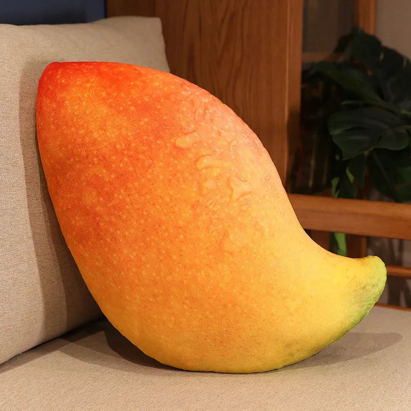 Mango Printed Fruit Plush Cushion