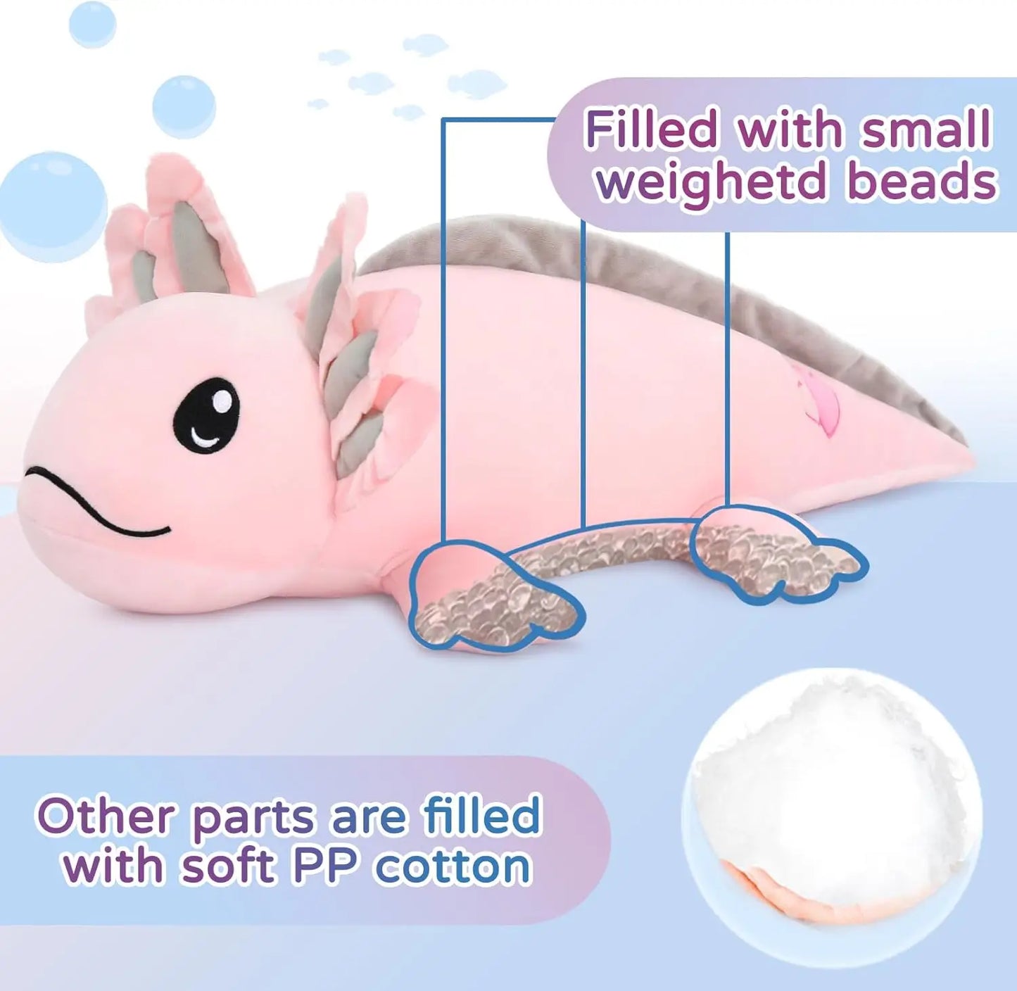 Weighted Axolotl Plushie Stuffed Animal