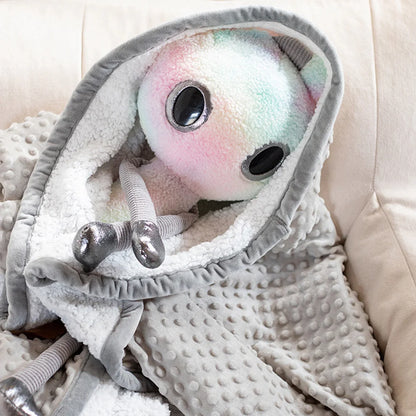 White-Pink Alien Plushie Doll