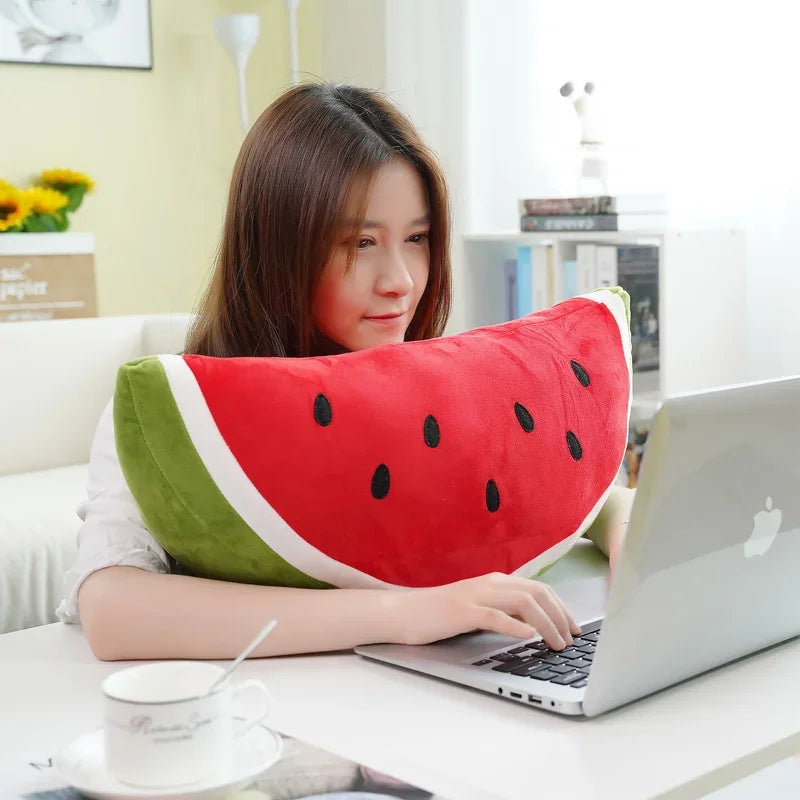 Black Seeded Watermelon Half Slice Plush