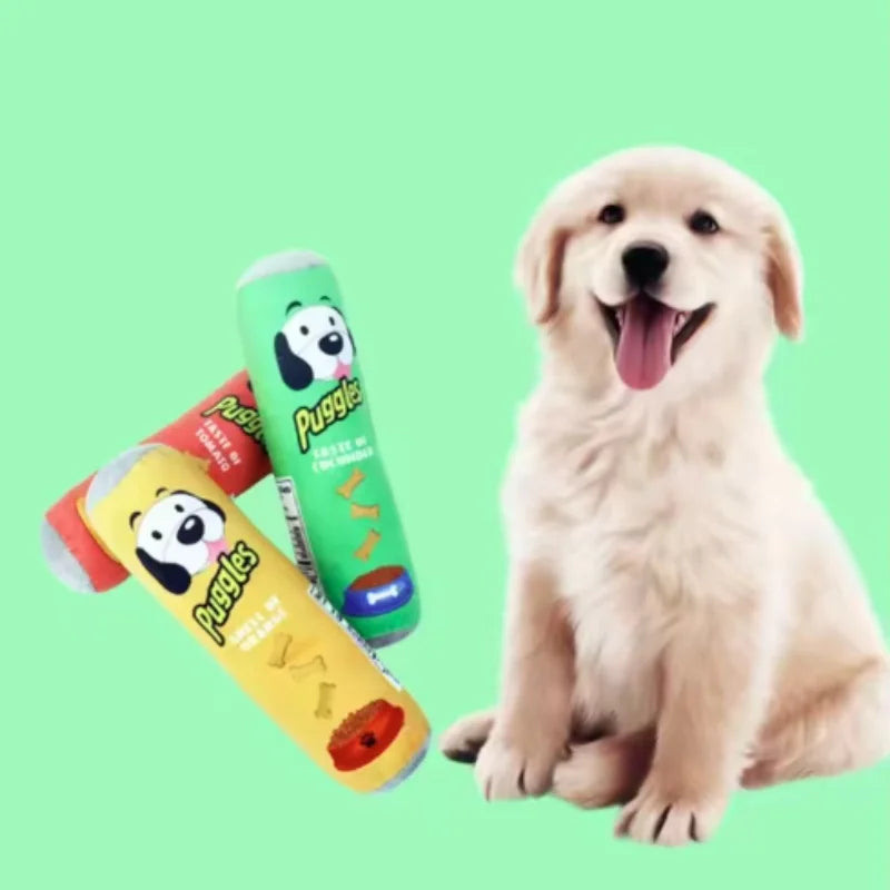 Sour Cream and Onion Chips Dog Squeaker Toy Plush