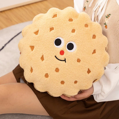 Round Biscuit Cookie Plush Pillow Cushion
