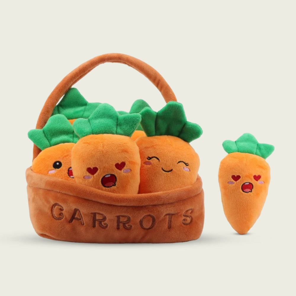 Basket of Carrot Plushies