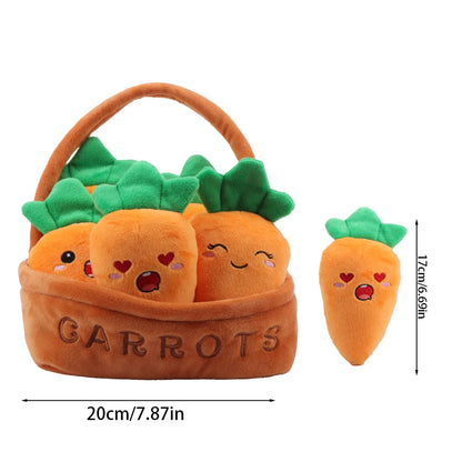 Basket of Carrot Plushies