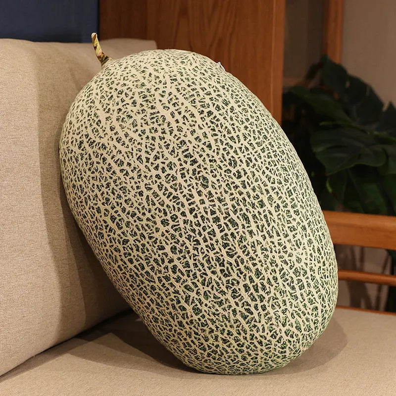 Cantaloupe Printed Fruit Plush Cushion