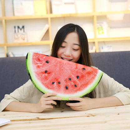Half Watermelon Slice Printed Fruit Pillow