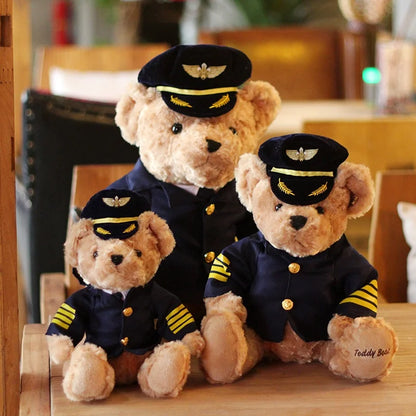 Captain Teddy Bear Aviation Air Force Pilot 8.6"-11.8" Plushie