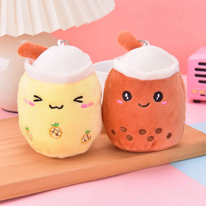 4.3" Bubble Tea Boba Pearl Milk Plushie Keychain