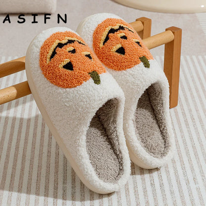 Jack-O'-Lantern Plush Slippers