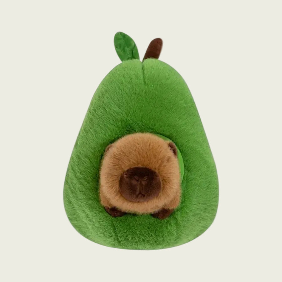 Plush Avocado with Removable Capybara-Pit