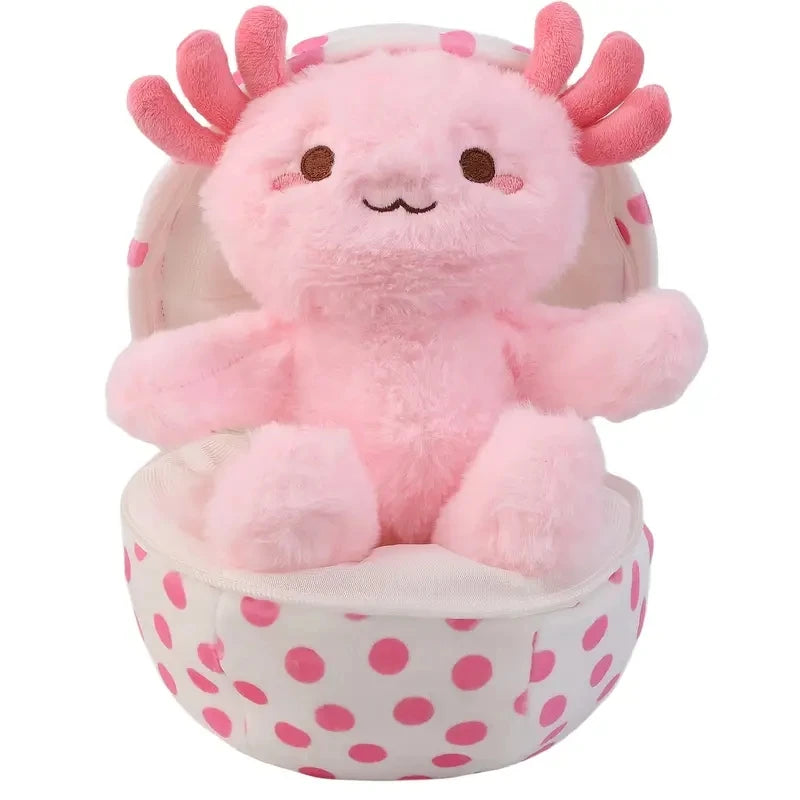 Axolotl Hatchling in Egg Plushie