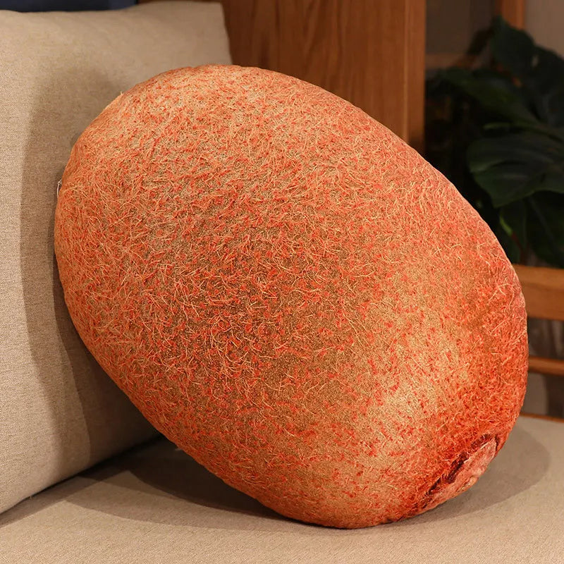 Kiwi Printed Fruit Plush Cushion