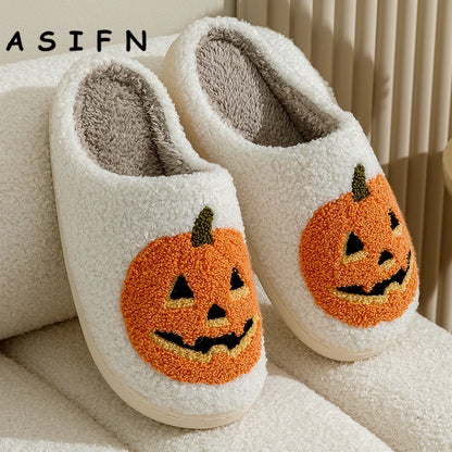 Jack-O'-Lantern Plush Slippers