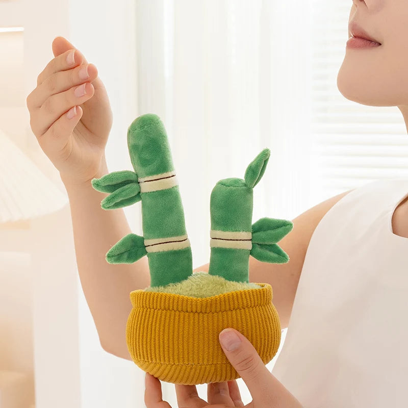 Mini Bamboo Plant Plush with Velcro