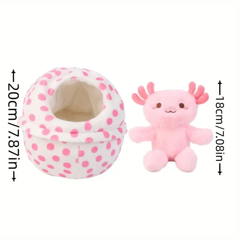 Axolotl Hatchling in Egg Plushie