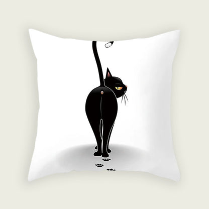 Cat Walking Away Plush Pillow Case