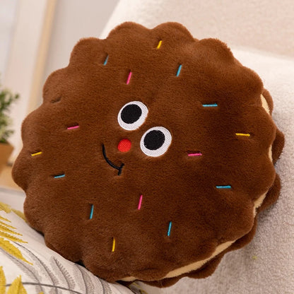 Round Biscuit Cookie Plush Pillow Cushion