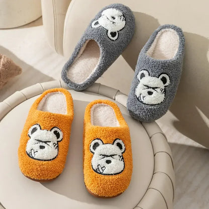 Rough Bear Plush Slippers