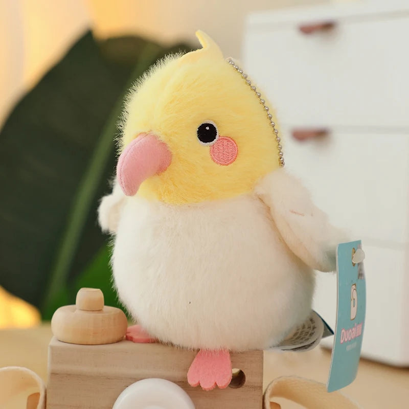 Yellow Parrot Pocket Bird Keychain Pendant