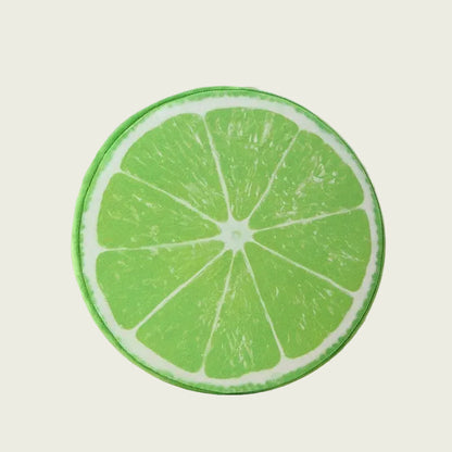 Round Slice of Lime Printed Fruit Cushion